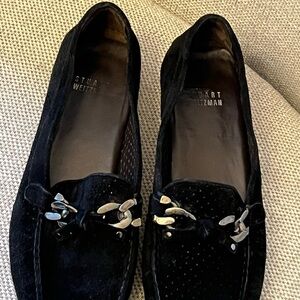 Stuart Weitzman Black Suede Loafer size 8